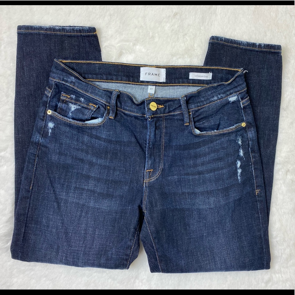 FRAME Le Garcon Crop Jeans sz 27 dark blue